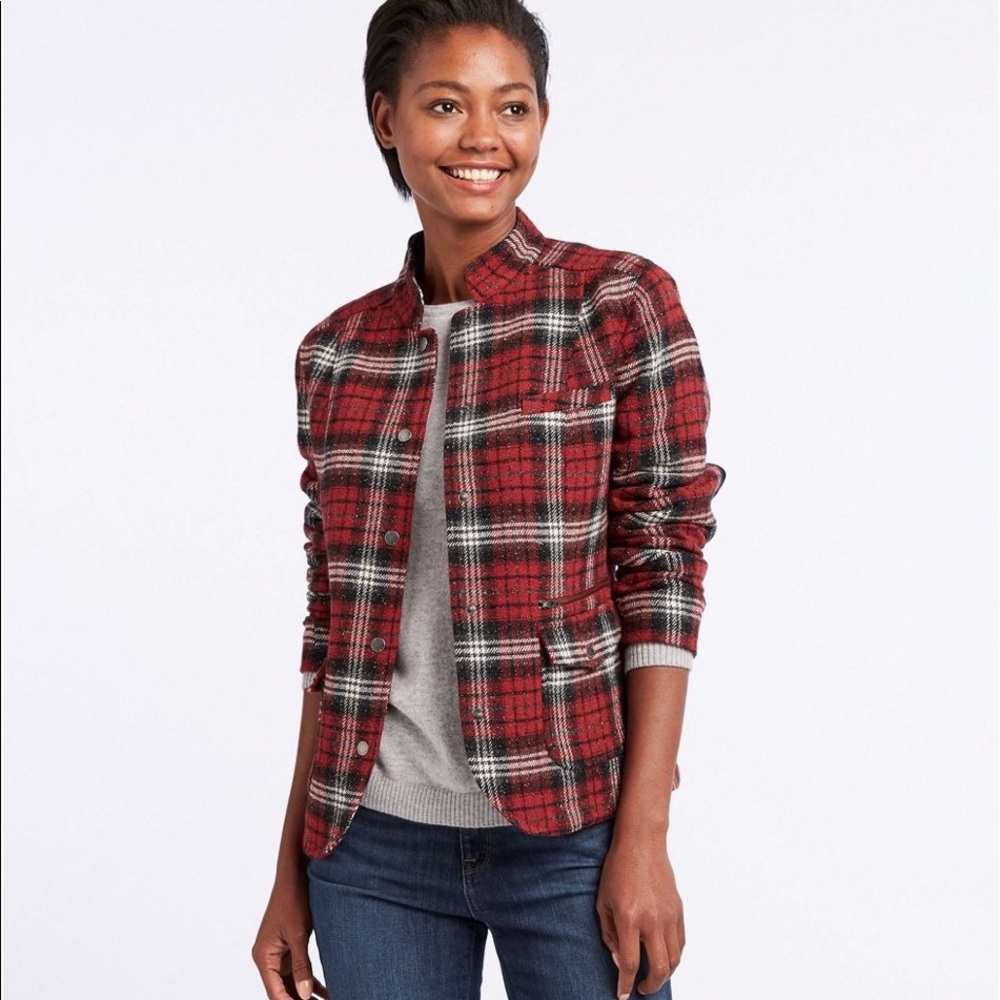 L.L. Bean wool-blend plaid Stonington Jacket, blazer, M